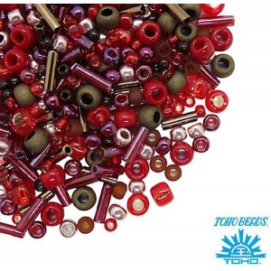 Бисер TOHO Beads Mix, цвет 3218 Samurai-Red/Brown, 10 грамм/упаковка