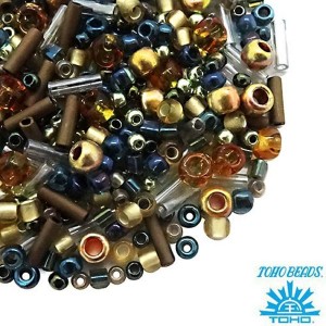 Бисер TOHO Beads Mix, цвет 3220 Raiden- Gold/Green/Blue, 10 грамм