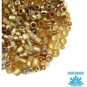 Бисер TOHO Beads Mix, цвет 3206 Kintaro - Gold, 10 грамм/упаковка