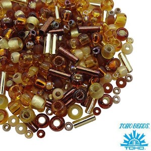 Бисер TOHO Beads Mix, цвет 3219 Kohaku - Amber, 10 грамм/упаковка