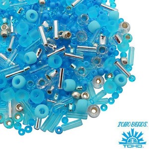 Бисер TOHO Beads Mix, цвет 3223 Aozora - Blue/Silver, 10 грамм/упаковка
