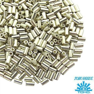 Стеклярус TOHO BUGLE 3 мм № 0558 серебро 5 граммов Япония