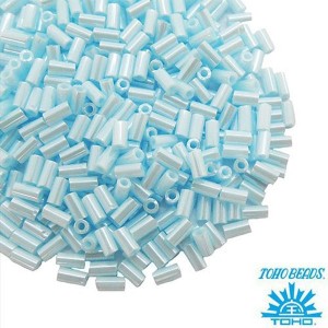 Стеклярус TOHO BUGLE 3 мм № 0124 небесно-голубой перламутр 5 граммов Япония