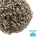 Стеклярус TOHO BUGLE 3 мм № 0993 серый с золотистым отверстием 5 граммов Япония
