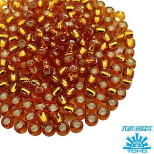 Бисер TOHO №8 цвет 22C медовый внутреннее серебрение ЯПОНИЯ пакет 10 граммов