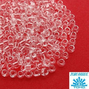Бисер TOHO №8 цвет 01 бесцветный прозрачный ЯПОНИЯ пакет 10 граммов