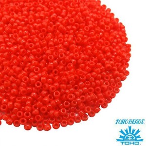 Бисер TOHO №15 цвет 50 оранжево-красный непрозрачный ЯПОНИЯ пакет 5 граммов