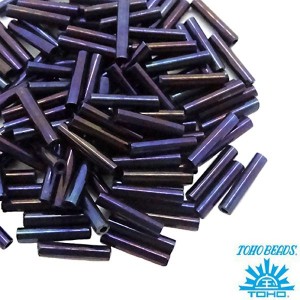 Стеклярус TOHO BUGLE 9 мм № 0082 синий ирис 5 граммов Япония