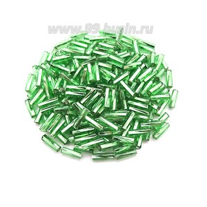 Стеклярус PRECIOSA 7 мм витой, цвет 57100 зеленый огонёк, упак. 10 грамм Чехия