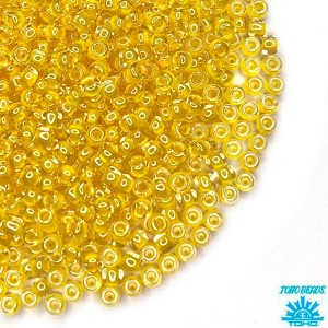 Бисер TOHO №11 цвет 0349 прозрачный хрусталь жёлтое внутреннее отверстие ЯПОНИЯ пакет 10 граммов