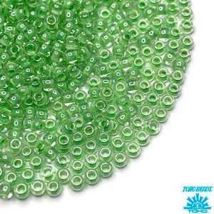 Бисер TOHO №11 цвет 0354 прозрачный хрусталь салатовое внутреннее отверстие ЯПОНИЯ пакет 10 граммов