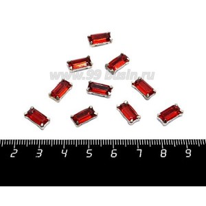 Стразы АКРИЛОВЫЕ пришивные в цапах "брусочек" 11*6 мм, цвет красный, 10 штук/упаковка Стразы АКРИЛОВЫЕ пришивные в цапах "брусочек" 11*6 мм, цвет красный, 10 штук/упаковка