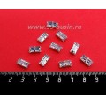 Стразы АКРИЛОВЫЕ пришивные в цапах "брусочек" 11*6 мм, цвет бесцветный прозрачный, 10 штук/упаковка