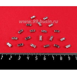 Стразы АКРИЛОВЫЕ пришивные в цапах "брусочек" Мини 8*4 мм, цвет бесцветный прозрачный, 20 штук/упаковка