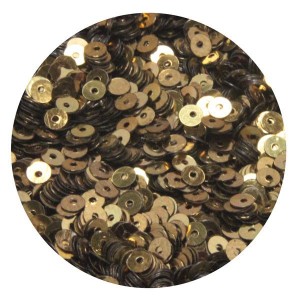 Мини пайетки плоские 3 мм Antique Gold Color Crystal finish № 389 Индия 5 грамм (около 1600 штук)