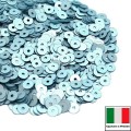Пайетки 4 мм Италия плоские цвет 606W Azzurro Satinato (матовый голубой) 3 грамма (ок. 900 штук)