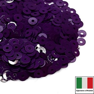 Пайетки 4 мм Италия плоские, цвет 5234 Viola Opaline 3 грамма (ок. 900 штук)