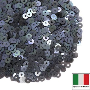 Пайетки 3 мм Италия плоские, цвет 0707 Grigio Orientale 3 грамма (ок.1600 штук)