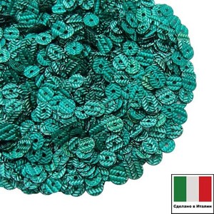 Пайетки Италия гофрированные 4 мм цвет G9 smeraldo (изумруд) 3 грамма