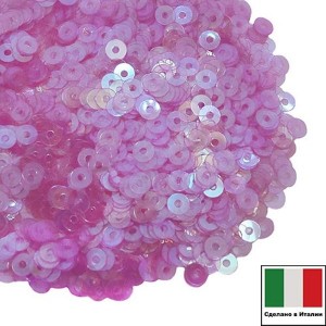 Пайетки 4 мм Италия плоские, цвет 0124 Lilla Irise Trasparenti (Лиловый прозрачный ирис) 3 грамма (ок.900 штук)