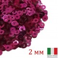 Пайетки Италия плоские 2 мм Fucsia metall. M14 (Фуксия металлик) 2 грамма