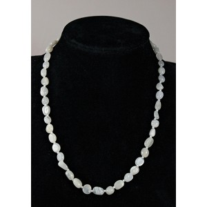 Бусы из лунного камня, овалы 6-8мм, 48см, через бисер