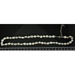 Бусы из лунного камня, овалы 6-8мм, 48см, через бисер