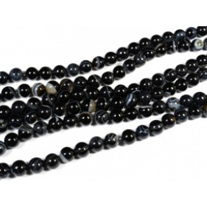 Агат черный, шарик 10мм, нитка 38шт