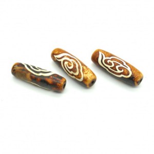 Бусина Дзи из агата матового бочонок 12-14*37-40мм, 1 бусина