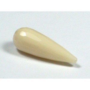 Кабошон под серьги, белый агат (иск.), 10*10*29мм граненый.