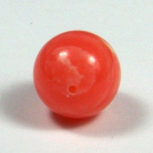 Кабошон под серьги, красный агат (иск.), шарик 12мм.