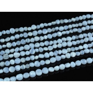 Бусины из агата голубого (сапфирин) шарик 5мм, 38,5см, 85 бусин