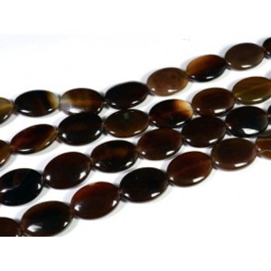 Бусины из агата тониров. овал 18*25мм цвет шоколад 2, 39,5см, 16 бусин