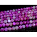 Бусины из агата тонированного шарик гр.12мм цвет фуксия, 35,5см, 30 бусин