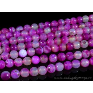 Бусины из агата тонированного шарик гр.12мм цвет фуксия, 35,5см, 30 бусин Бусины из агата тонированного шарик гр.12мм цвет фуксия, 35,5см, 30 бусин