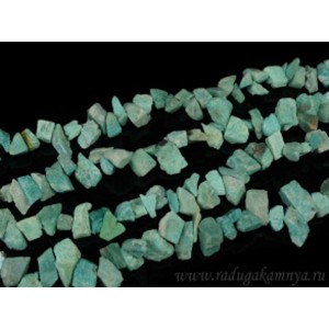 Бусины из амазонита кристаллы 10*15мм, 39см, 50 бусин
