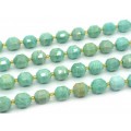 Бусины из амазонита шарик с гранями 10мм, 19,5см, сет 14 бусин
