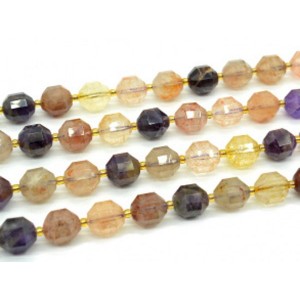 Бусины для рукоделия из самоцветов шарик с гранями 11мм, 18,5см, сет 13 бусин