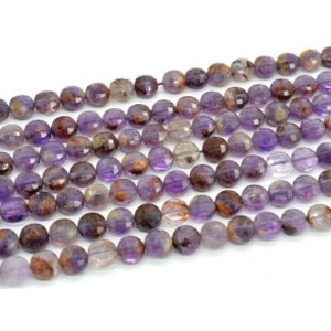 Бусины из аметиста какоксенит круг гр.10мм, 38см, 38 бусин Бусины из аметиста какоксенит круг гр.10мм, 38см, 38 бусин