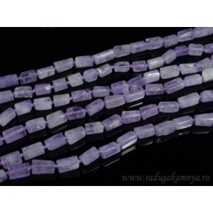 Бусины из аметиста цилиндрик с гранями 7*10мм, 40см, 31 бусина