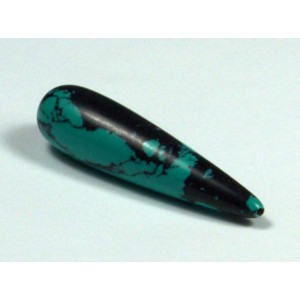 Бусина под серьги из бирюзы иранской (иск.), 10*10*40мм, отверстие с одной стороны