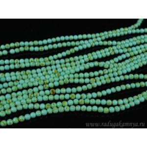 Бусины из туркенита (имитация бирюзы) шарик 4,5мм, 40см, 92 бусины Бусины из туркенита (имитация бирюзы) шарик 4,5мм, 40см, 92 бусины
