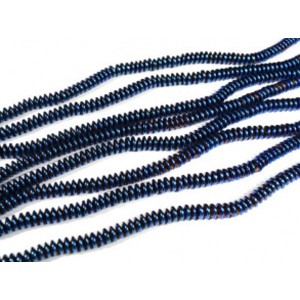 Бусины из гематита диск 6,5мм цвет синий, 39см, 154 бусины