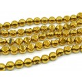 Бусины из гематита шарик 10мм цвет золотистый, 40см, 41 бусина