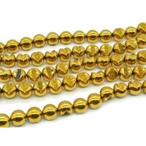 Бусины из гематита шарик 10мм цвет золотистый, 40см, 41 бусина