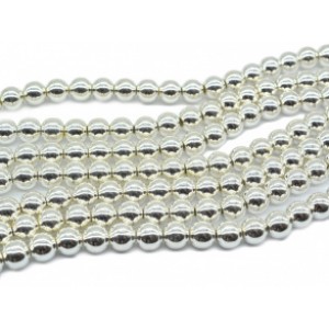 Бусины из гематита шарик 10мм цвет серебристый, 40,5см, 41 бусина