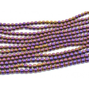 Бусины из гематита шарик 6мм цвет лиловый, 38,5см, 67 бусин Бусины из гематита шарик 6мм цвет лиловый, 38,5см, 67 бусин