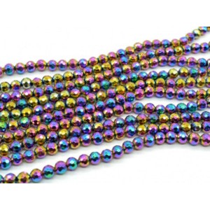 Бусины из гематита шарик гр.7,5мм цвет хамелеон, 39,5см, 53 бусины