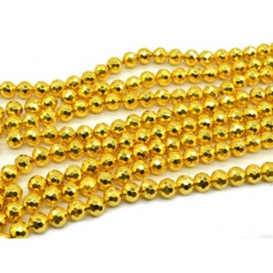 Бусины из гематита шарик гр.9мм цвет золотой, 39,5см, 44 бусины Бусины из гематита шарик гр.9мм цвет золотой, 39,5см, 44 бусины