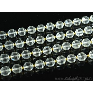 Бусины для рукоделия из горного хрусталя шарик с гранями 10-11мм, 19см, сет 14 бусин